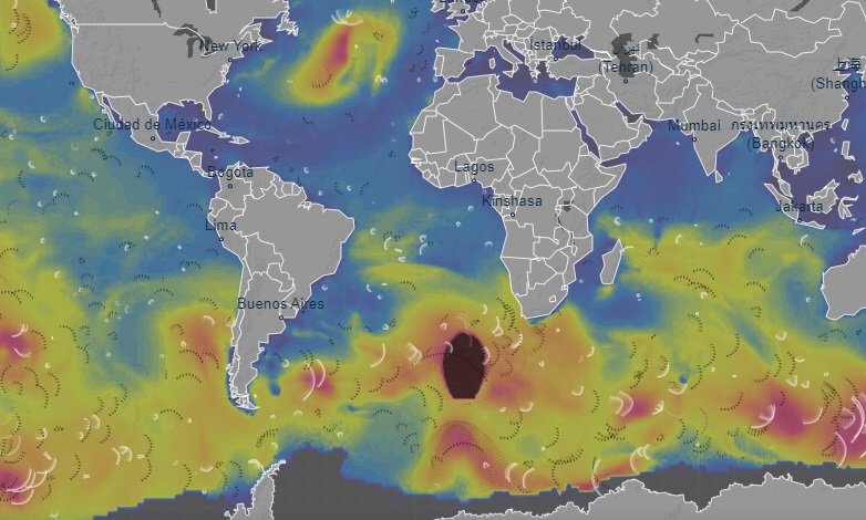 La extraña Anomalía vuelve por tercera vez entre la Antártida y Sudáfrica causando olas gigantes