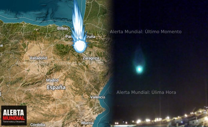 Meteorito enorme Llegó a la Tierra con una trayectoria muy vertical sobre Zaragoza