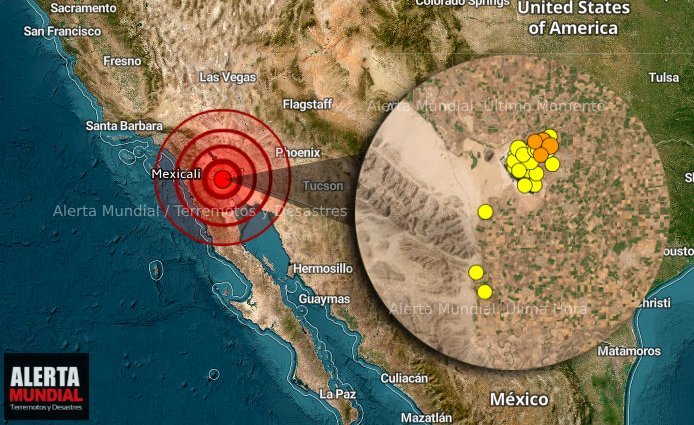 Persiste la Actividad Sísmica en Mexicali 142 Réplicas Registradas Después del Sismo MAYOR