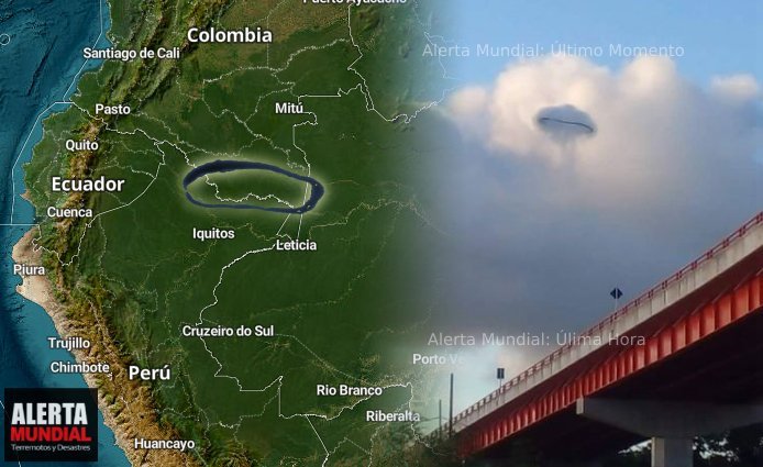 Presencia misteriosa en el cielo de Iquitos captan entre las nubes un aro negro