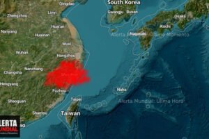 Un cielo sangriento aparece en Zhejiang de China Mal presagio