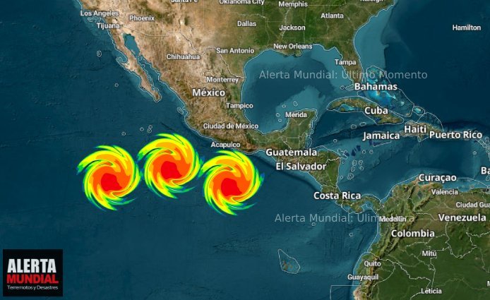 Tres ciclones podrían impactar México en los próximos siete días