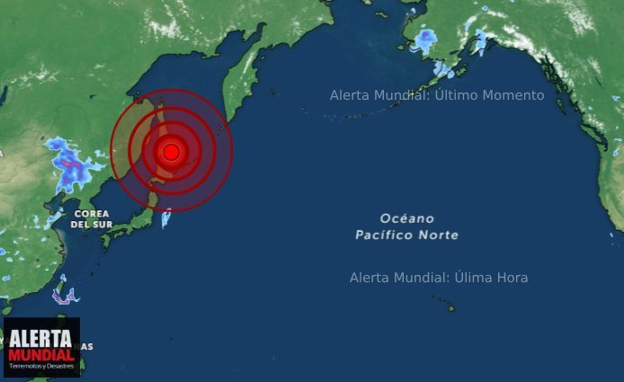Poderoso sismo submarino de magnitud 6.8 entre Rusia y Japon