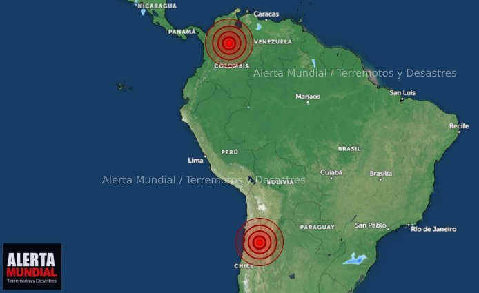 Sismos Impactan Chile, Argentina y Colombia en una Noche Agitada en lapso de minutos