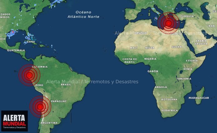 Sismos recientes en cuestión de minutos en Chile, Grecia y la frontera entre Perú y Ecuador