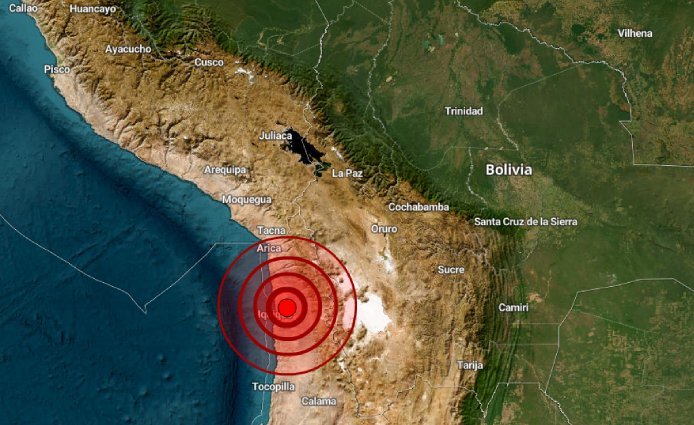 Sismo sentido fuerte sacude el norte de Chile