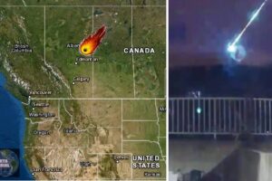 Enorme bola de fuego perfora temporalmente la oscuridad del cielo en Canadá