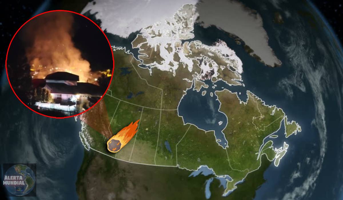Enorme bola de fuego cae y provoca un incendio en Canadá (VIDEO)