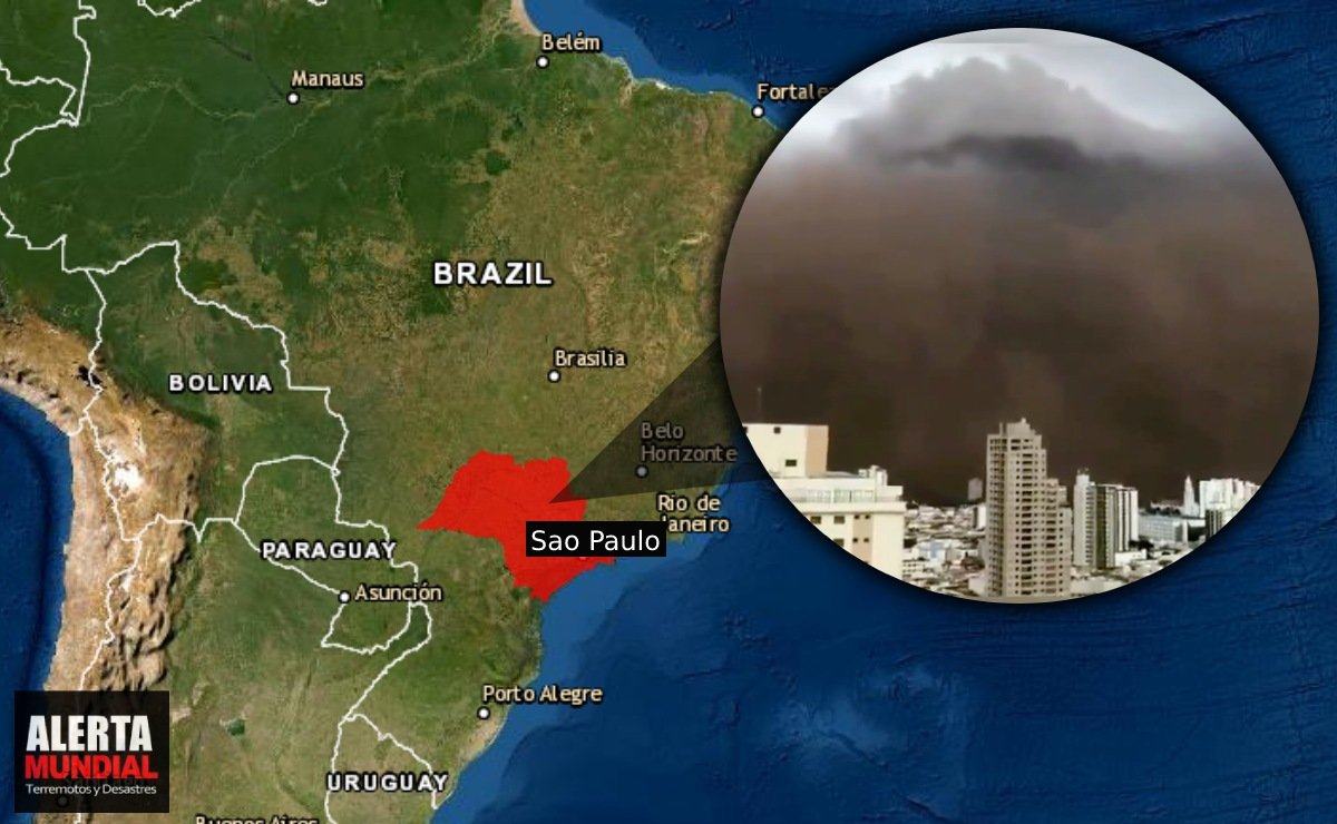 ¡El día se convirtió en noche en Brasil! ¡Varias ciudades fueron tragadas por una gigantesca nube de arena!