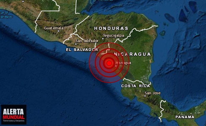 Fuerte sismo sacude la tarde de este miércoles el Pacífico de Nicaragua