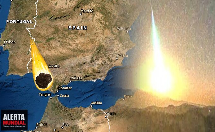 Meteorito estalla sobra Cádiz, España, haciéndose literalmente de día por unos segundos