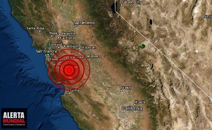 Un fuerte sismo sacude el Área de la Bahía, California de los Estados Unidos