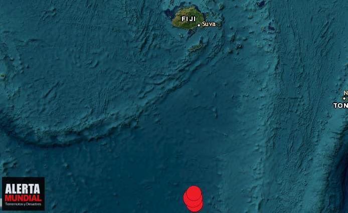 Triplete de Terremotos de magnitud de 6.6, 6.8 y 7.0 pero sin amenaza de tsunami golpea la región de Fiji