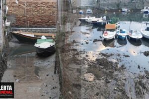 El mar se retira de los puertos de Nápoles y Bari, los canales de Venecia también se secan Marea baja excepcional en Italia