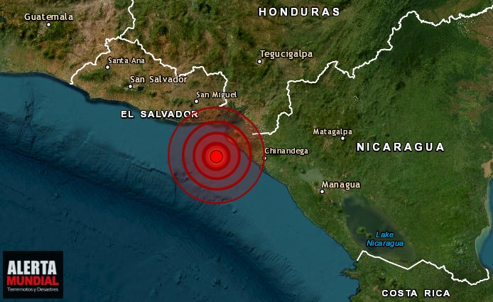 Fuerte sismo sacude el Pacifico de El Salvador y Nicaragua