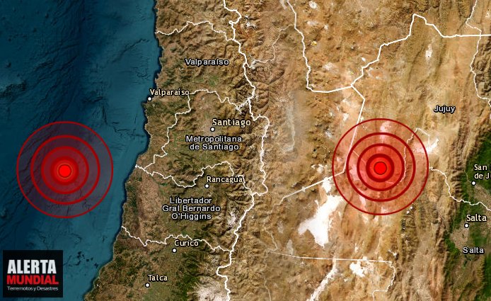 Fuerte sismos sacude la zona central de Chile y norte de Argentina