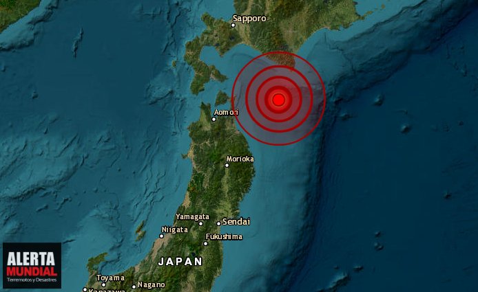 Fuerte sismo sacude el noreste de Japón esta madrugada del martes