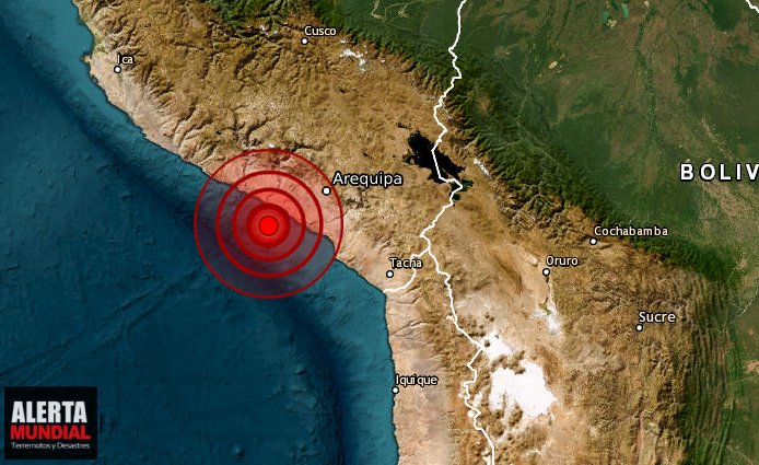 Un fuerte sismo sacude el departamento de Arequipa, Perú