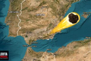 Enorme meteorito sobre los cielos de Valencia, España