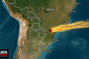 Captan enorme meteorito con fuerte resplandor verde en los cielos de Brasil