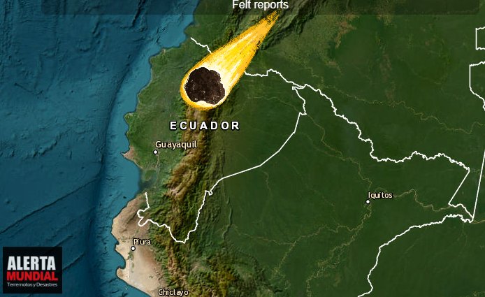 Un meteorito cerca de la Tierra asusta a Urdaneta en la provincia de Los Ríos, Ecuador