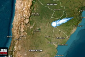 Enorme bola de fuego con extraña luz captado en Argentina y Uruguay