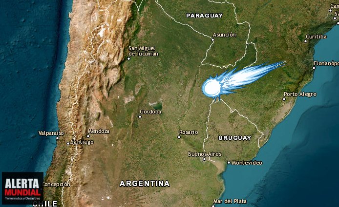 Enorme bola de fuego con extraña luz captado en Argentina y Uruguay