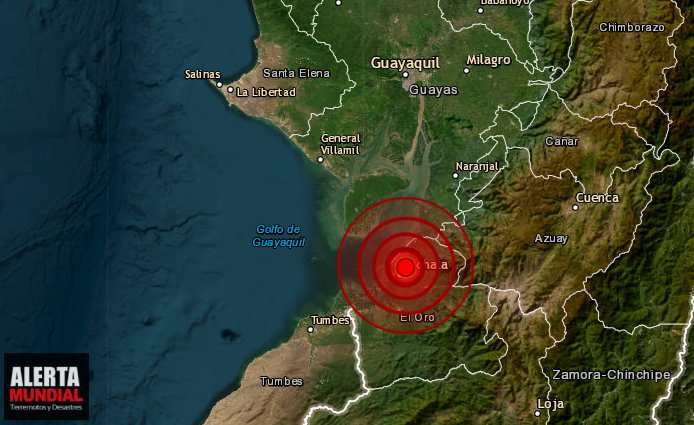 Fuerte sismo en Machala, Ecuador que se siente hasta el norte del Perú