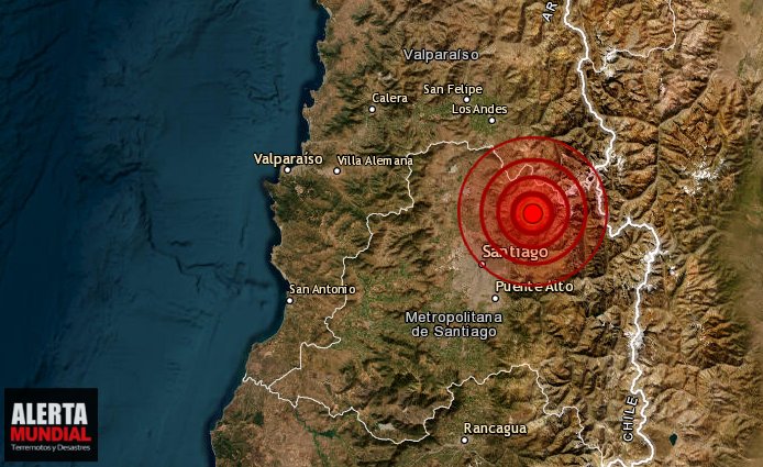Fuerte sismo se registra en Santiago de Chile hace poco..