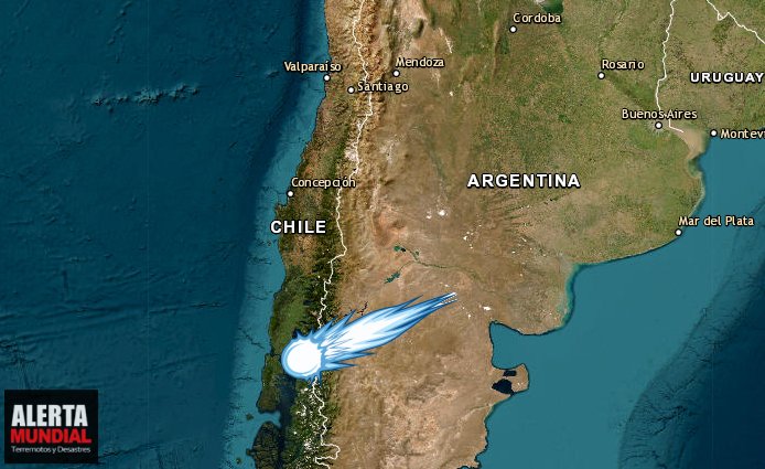 La oscuridad se hace de día por una enorme bola de fuego sobre Chile y Argentina