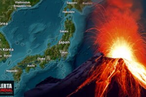 Emerge una nueva isla y se cree que sigue expandiéndose tras fuerte erupción de un volcán en Japón